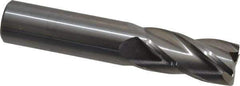 OSG - 3/4", 1-1/2" LOC, 3/4" Shank Diam, 4" OAL, 4 Flute, Solid Carbide Square End Mill - Single End, Uncoated, Spiral Flute, 30° Helix, Centercutting, Right Hand Cut, Right Hand Flute, Series 404 - Apex Tool & Supply