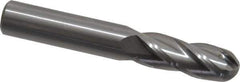 OSG - 3/8" Diam, 1" LOC, 4 Flute Solid Carbide Ball End Mill - Uncoated, Single End, 2-1/2" OAL, 3/8" Shank Diam, Spiral Flute - Apex Tool & Supply