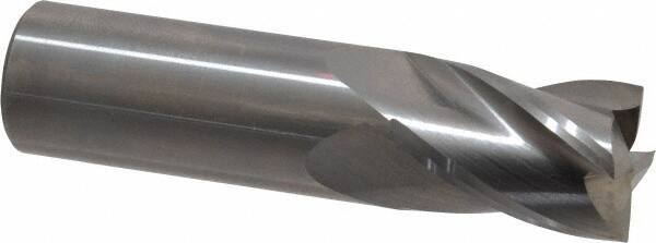 OSG - 3/4", 1" LOC, 3/4" Shank Diam, 3" OAL, 4 Flute, Solid Carbide Square End Mill - Single End, Uncoated, Spiral Flute, 30° Helix, Centercutting, Right Hand Cut, Right Hand Flute, Series 414 - Apex Tool & Supply