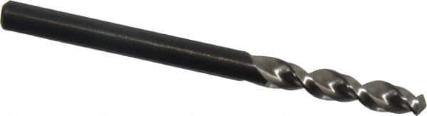 Walter-Titex - #22 130° Parabolic Flute Vanadium High Speed Steel Screw Machine Drill Bit - Bright Finish, Right Hand Cut, 7/8" Flute Length, 2-5/32" OAL, Split Point, Straight Shank - Apex Tool & Supply