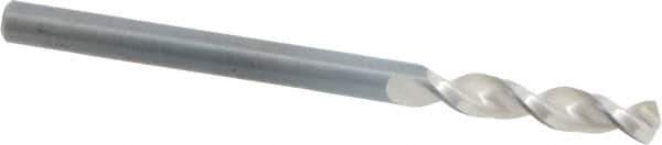 Walter-Titex - #28 130° Parabolic Flute Vanadium High Speed Steel Screw Machine Drill Bit - Bright Finish, Right Hand Cut, 25/32" Flute Length, 2-1/16" OAL, Split Point, Straight Shank - Apex Tool & Supply