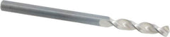 Walter-Titex - #28 130° Parabolic Flute Vanadium High Speed Steel Screw Machine Drill Bit - Bright Finish, Right Hand Cut, 25/32" Flute Length, 2-1/16" OAL, Split Point, Straight Shank - Apex Tool & Supply