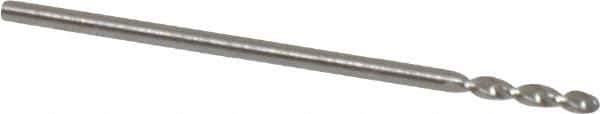 Walter-Titex - #59 130° Parabolic Flute Vanadium High Speed Steel Screw Machine Drill Bit - Bright Finish, Right Hand Cut, 0.236" Flute Length, 1-1/32" OAL, Split Point, Straight Shank - Apex Tool & Supply