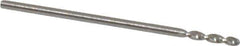 Walter-Titex - #59 130° Parabolic Flute Vanadium High Speed Steel Screw Machine Drill Bit - Bright Finish, Right Hand Cut, 0.236" Flute Length, 1-1/32" OAL, Split Point, Straight Shank - Apex Tool & Supply