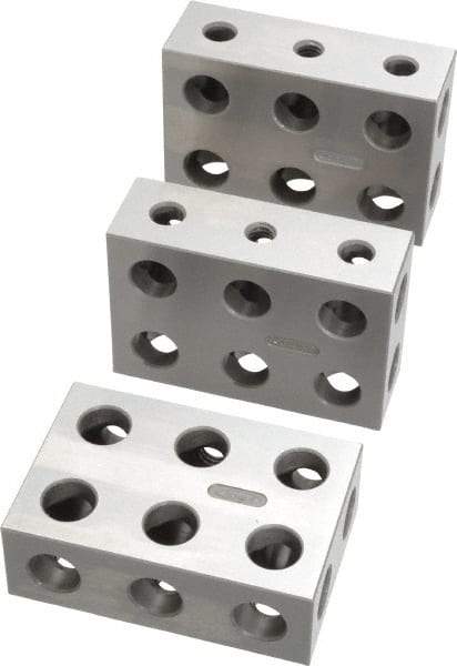 SPI - 0.0001 Squareness Per Inch, Hardened Steel, 1-2-3 Block Setup Block - 0.0002 Inch Overall Tolerance, 5/16 - 18 Inch Tapped Hole Size, 55-60 Rc Hardness, Sold As Matched Set of 3 - Apex Tool & Supply