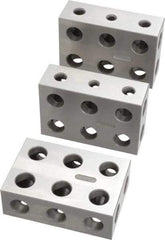 SPI - 0.0001 Squareness Per Inch, Hardened Steel, 1-2-3 Block Setup Block - 0.0002 Inch Overall Tolerance, 5/16 - 18 Inch Tapped Hole Size, 55-60 Rc Hardness, Sold As Matched Set of 3 - Apex Tool & Supply