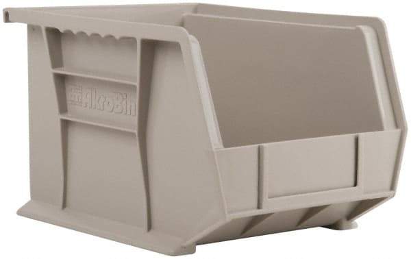 Akro-Mils - 50 Lb. Load Capacity, 10-3/4" Deep, Gray Polymer Hopper Stacking Bin - 7" High x 8-1/4" Wide x 10-3/4" Long - Apex Tool & Supply