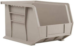 Akro-Mils - 50 Lb. Load Capacity, 10-3/4" Deep, Gray Polymer Hopper Stacking Bin - 7" High x 8-1/4" Wide x 10-3/4" Long - Apex Tool & Supply