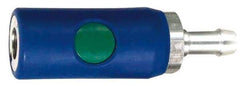 Prevost - Hose Barb European High Flow Pneumatic Hose Coupler - Composite, 7.2mm Body Diam, 1/4" Hose ID - Apex Tool & Supply
