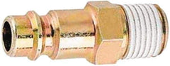 Prevost - 3/8 Male NPT European High Flow Pneumatic Hose Plug - Zinc-Plated Nitrited Steel, 7.2mm Body Diam - Apex Tool & Supply