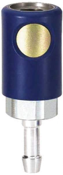 Prevost - Hose Barb Industrial Pneumatic Hose Safety Coupler - Composite, 1/4" Body Diam, 3/8" Hose ID - Apex Tool & Supply