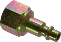 Prevost - 3/8 Female NPT Industrial Pneumatic Hose Connector - Zinc-Plated Nitrited Steel, 1/4" Body Diam - Apex Tool & Supply