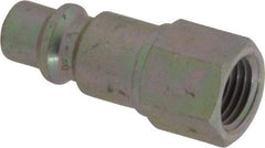 Prevost - 1/4 Female NPT Industrial Pneumatic Hose Connector - Zinc-Plated Nitrited Steel, 3/8" Body Diam - Apex Tool & Supply