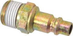 Prevost - 1/2 Male NPT Industrial Pneumatic Hose Connector - Zinc-Plated Nitrited Steel, 3/8" Body Diam - Apex Tool & Supply
