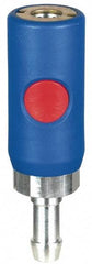 Prevost - Hose Barb Tru-Flate Automotive Pneumatic Hose Coupler - Composite, 1/4" Body Diam, 3/8" Hose ID - Apex Tool & Supply