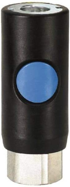 Prevost - 1/4 Female NPT Industrial Pneumatic Hose Safety Coupler - Composite, 3/8" Body Diam - Apex Tool & Supply