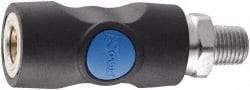 Prevost - 3/8 Male NPT Industrial Pneumatic Hose Safety Coupler - Composite, 3/8" Body Diam - Apex Tool & Supply