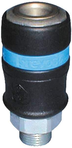 Prevost - 3/4 Male NPT Industrial Pneumatic Hose Safety Coupler - Fiber Glass, 1/2" Body Diam - Apex Tool & Supply