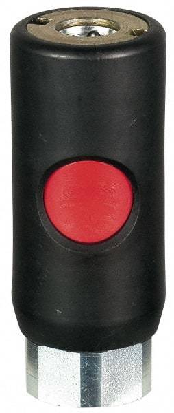 Prevost - 1/4 Female NPT Tru-Flate Automotive Pneumatic Hose Safety Coupler - Composite, 1/4" Body Diam - Apex Tool & Supply