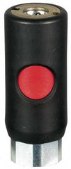 Prevost - 3/8 Female NPT Tru-Flate Automotive Pneumatic Hose Safety Coupler - Composite, 1/4" Body Diam - Apex Tool & Supply