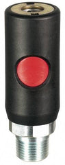 Prevost - 3/8 Male NPT Tru-Flate Automotive Pneumatic Hose Safety Coupler - Composite, 1/4" Body Diam - Apex Tool & Supply