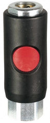 Prevost - 1/2 Female NPT Tru-Flate Automotive Pneumatic Hose Safety Coupler - Composite, 3/8" Body Diam - Apex Tool & Supply