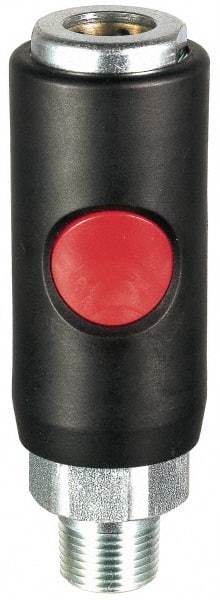 Prevost - 3/8 Male NPT Tru-Flate Automotive Pneumatic Hose Safety Coupler - Composite, 3/8" Body Diam - Apex Tool & Supply
