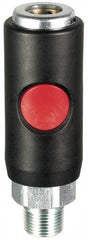 Prevost - 3/8 Male NPT Tru-Flate Automotive Pneumatic Hose Safety Coupler - Composite, 3/8" Body Diam - Apex Tool & Supply