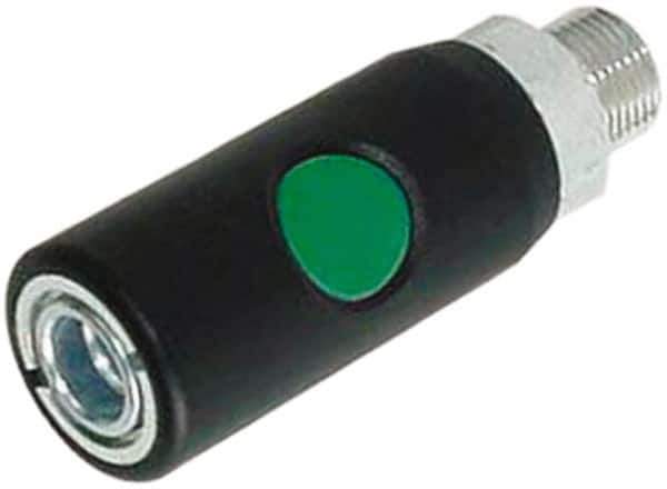 Prevost - 3/8 Female NPT European High Flow Pneumatic Hose Safety Coupler - Composite, 7.2mm Body Diam - Apex Tool & Supply