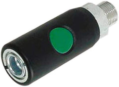 Prevost - 1/2 Male NPT European High Flow Pneumatic Hose Safety Coupler - Composite, 7.2mm Body Diam - Apex Tool & Supply