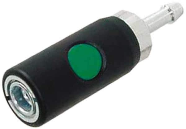 Prevost - Hose Barb European High Flow Pneumatic Hose Safety Coupler - Composite, 7.2mm Body Diam, 3/8" Hose ID - Apex Tool & Supply