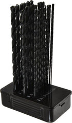Interstate - 1/8 to 1/2", 118° Point, Oxide Finish, High Speed Steel Aircraft Extension Length Drill Bit Set - Apex Tool & Supply