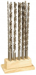 Interstate - 3/16 to 3/4", 118° Point, Oxide Finish, High Speed Steel Aircraft Extension Length Drill Bit Set - Apex Tool & Supply