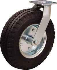 Hamilton - 12" Diam, Rubber Swivel Caster - 500 Lb Capacity, Top Plate Mount, 4" x 4-1/2" Plate, Precision Ball Bearing - Apex Tool & Supply