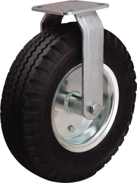 Hamilton - 12" Diam, Rubber Rigid Caster - 500 Lb Capacity, Top Plate Mount, 4" x 4-1/2" Plate, Precision Ball Bearing - Apex Tool & Supply