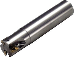 Kyocera - 1-1/4" Cut Diam, 0.394" Max Depth of Cut, 1-1/4" Shank Diam, 4" OAL, Indexable Square Shoulder End Mill - BDMT 11T3 Inserts, Weldon Shank, 90° Lead Angle, Through Coolant - Apex Tool & Supply