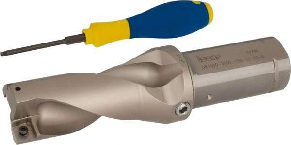 Iscar - 3" Max Drill Depth, 2xD, 1-1/2" Diam, Indexable Insert Drill - 2 Inserts, 1-1/2" Shank Diam, Straight Shank - Apex Tool & Supply