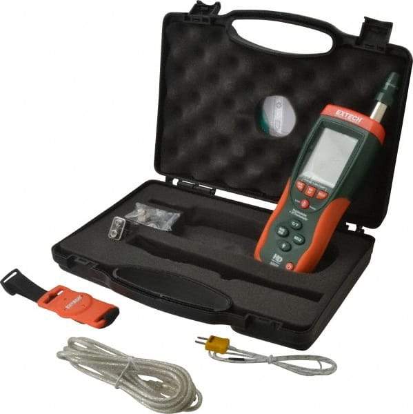 Extech - 14 to 140°F, 0 to 100% Humidity Range, Psychrometer - 2% Relative Humidity Accuracy, 0.1° Resolution - Apex Tool & Supply