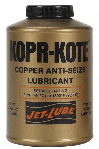 Jet-Lube - 12 oz Aerosol High Temperature Anti-Seize Lubricant - Copper/Graphite, -65 to 1,800°F, Copper/Bronze, Water Resistant - Apex Tool & Supply