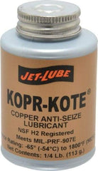 Jet-Lube - 0.25 Lb Can High Temperature Anti-Seize Lubricant - Copper/Graphite, -65 to 1,800°F, Copper/Bronze, Food Grade, Water Resistant - Apex Tool & Supply