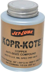 Jet-Lube - 0.5 Lb Can High Temperature Anti-Seize Lubricant - Copper/Graphite, -65 to 1,800°F, Copper/Bronze, Food Grade, Water Resistant - Apex Tool & Supply