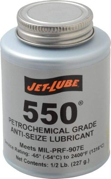 Jet-Lube - 0.5 Lb Can Extreme Pressure Anti-Seize Lubricant - Molybdenum Disulfide, -65 to 2,400°F, Steel Blue, Water Resistant - Apex Tool & Supply