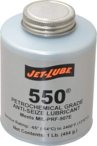 Jet-Lube - 1 Lb Can Extreme Pressure Anti-Seize Lubricant - Molybdenum Disulfide, -65 to 2,400°F, Steel Blue, Water Resistant - Apex Tool & Supply