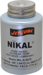 Jet-Lube - 0.25 Lb Can High Temperature Anti-Seize Lubricant - Nickel, -65 to 2,600°F, Silver Gray, Water Resistant - Apex Tool & Supply