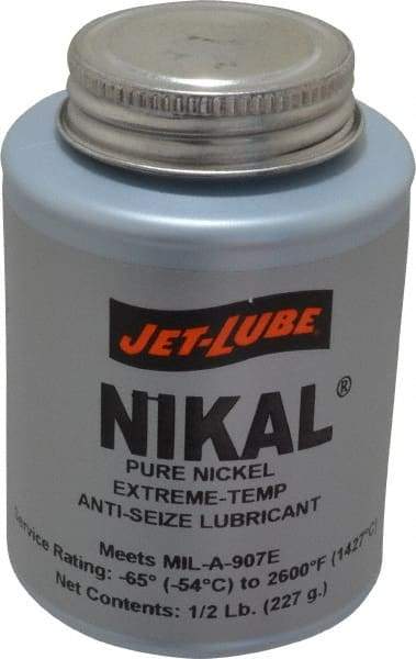 Jet-Lube - 0.5 Lb Can High Temperature Anti-Seize Lubricant - Nickel, -65 to 2,600°F, Silver Gray, Water Resistant - Apex Tool & Supply