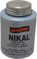 Jet-Lube - 0.5 Lb Can High Temperature Anti-Seize Lubricant - Nickel, -65 to 2,600°F, Silver Gray, Water Resistant - Apex Tool & Supply