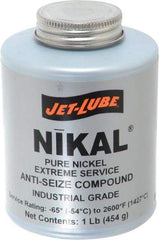 Jet-Lube - 1 Lb Can High Temperature Anti-Seize Lubricant - Nickel, -65 to 2,600°F, Silver Gray, Water Resistant - Apex Tool & Supply