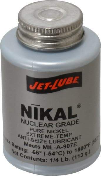 Jet-Lube - 0.25 Lb Can Extreme Temperature Anti-Seize Lubricant - Nickel, -65 to 1,800°F, Gray, Nuclear Grade - Apex Tool & Supply