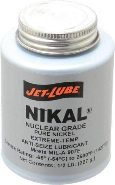 Jet-Lube - 0.5 Lb Can Extreme Temperature Anti-Seize Lubricant - Nickel, -65 to 2,600°F, Gray, Nuclear Grade - Apex Tool & Supply