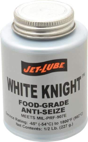 Jet-Lube - 0.5 Lb Can General Purpose Anti-Seize Lubricant - Aluminum, -65 to 1,800°F, White, Food Grade, Water Resistant - Apex Tool & Supply